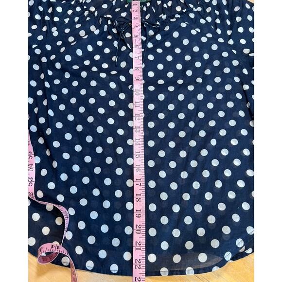 Lauren Ralph Lauren 3/4 Sleeve Blouse Top Shirt Semi Sheer Sz M Navy Blue Preppy - Picture 6 of 9